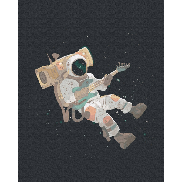 Картина по номерам Космос - Космонавт рокер