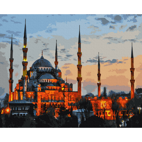 Картина по номерам Города - Вечірні вогні Стамбула