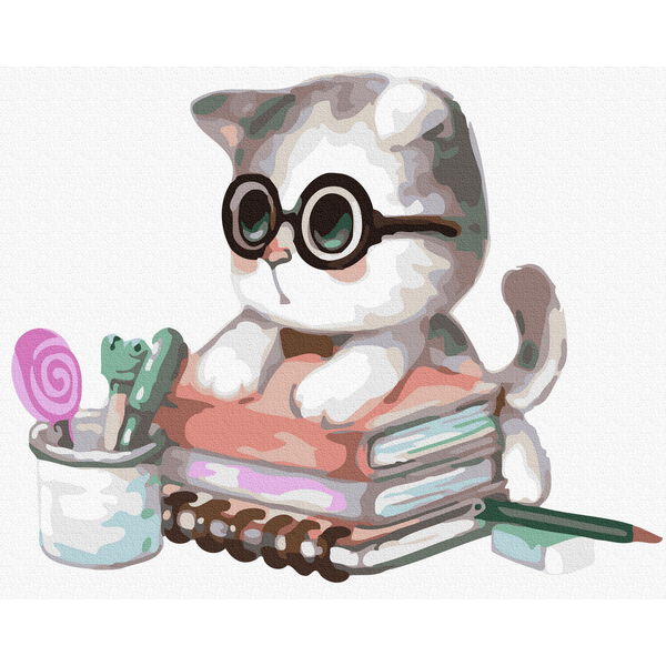 Картина по номерам Тварини, птахи та риби - Котик-відмінник