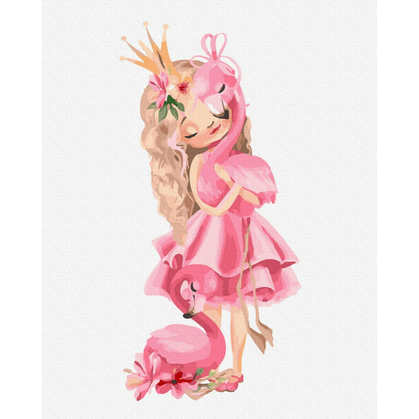 Картина по номерам Для початківців - Принцеса фламінго