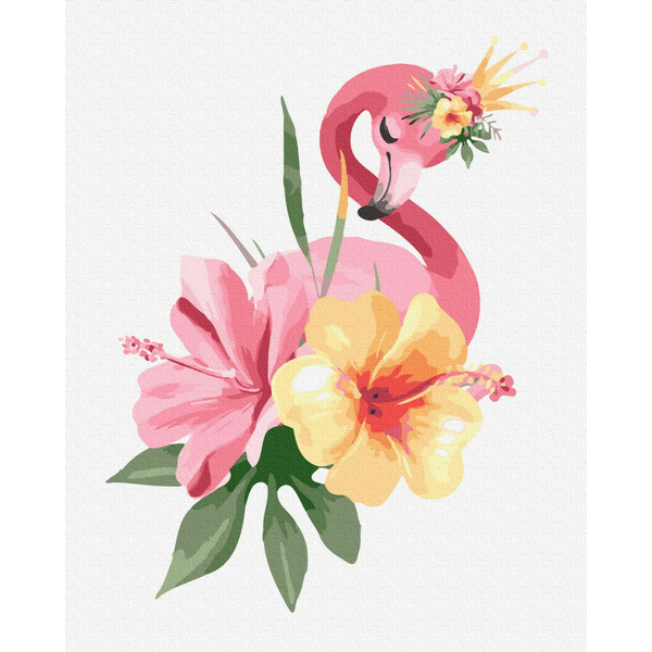 Картина по номерам Для початківців - Квітучий фламінго