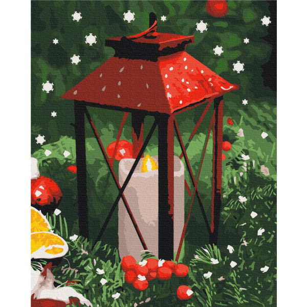 Картина по номерам Затишок, зима, Новий рік, Різдво - Світло новорічної ночі