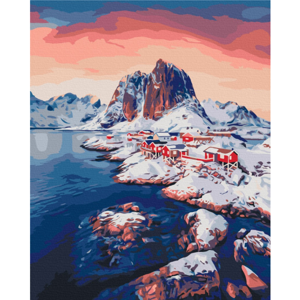 Картина по номерам Природа - Рассвет на Лофотенских островах
