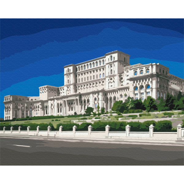 Картина по номерам Города - Парламент Румунії влітку