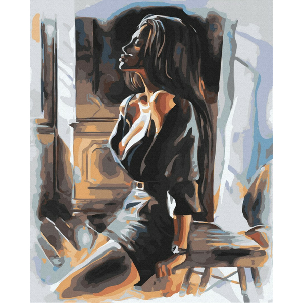 Картина по номерам Люди на картинах - Спокусниця в чорному