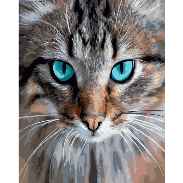 Картина по номерам Тварини, птахи та риби - Льодяний котячий погляд