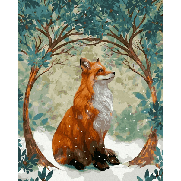 Картина по номерам Тварини, птахи та риби - Зимова лисичка