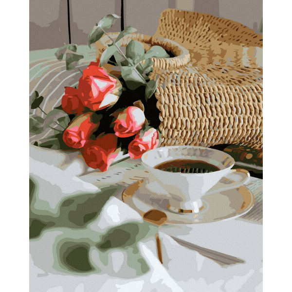 Картина по номерам Натюрморти - Букет до ранкової кави