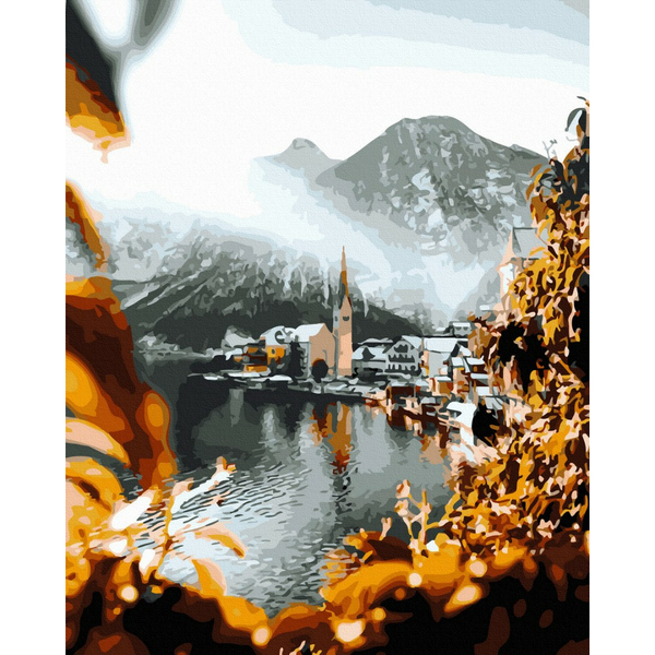 Картина по номерам Города - Гальштат крізь осінь