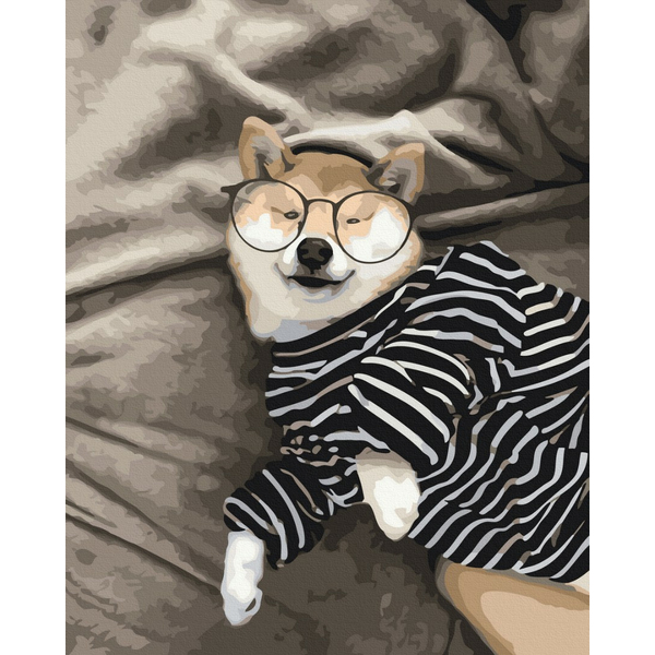 Картина по номерам Тварини, птахи та риби - Розумний песик @rocky.and.rudy