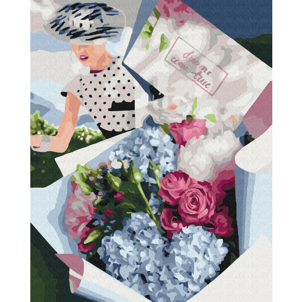 Картина по номерам Квіти - Букет для ретро леди