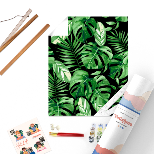 Коллекція Мінімалізм - Монстера на темному фоні