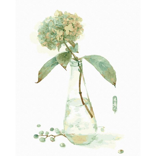 Картина по номерам Квіти - Гортензія аквареллю