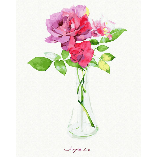 Картина по номерам Квіти - Троянди аквареллю