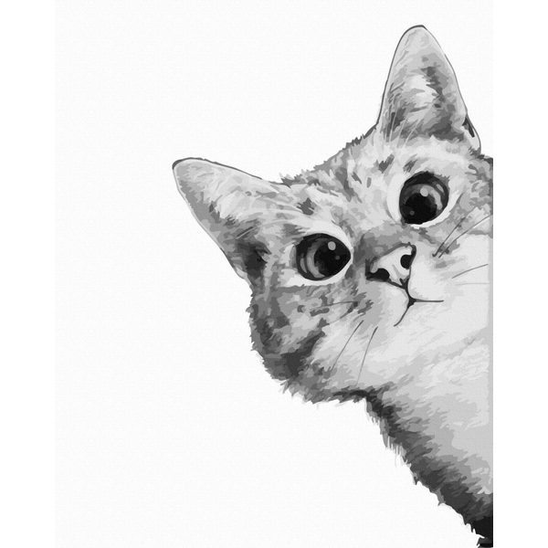 Картина по номерам Тварини, птахи та риби - Котик у засідці