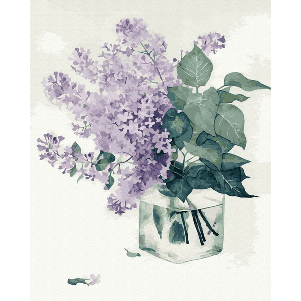 Картина по номерам Квіти - Бузок аквареллю