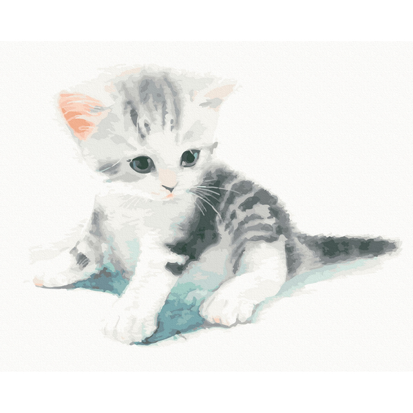 Картина по номерам Тварини, птахи та риби - Кошеня аквареллю