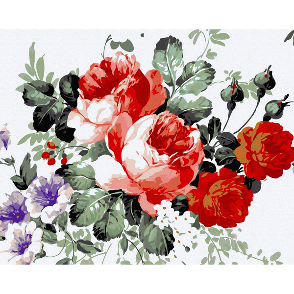 Картина по номерам Квіти - Квіти в стилі Приймаченко