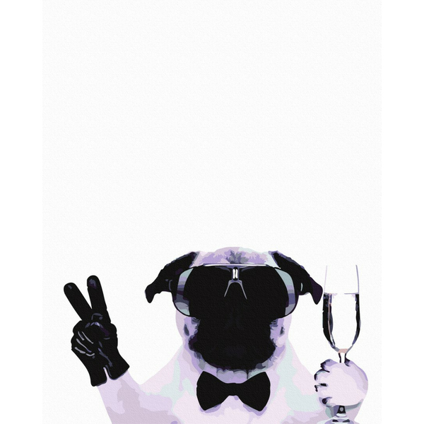 Картина по номерам Тварини, птахи та риби - П'ятничний мопс