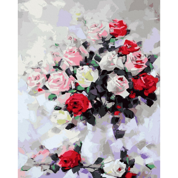 Картина по номерам Квіти - Пишний букет троянд