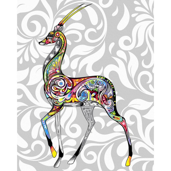 Картина по номерам Тварини, птахи та риби - Олень в орнаменті