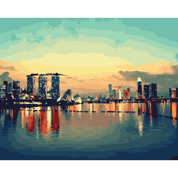 Картина по номерам Города - Місто красивого заходу