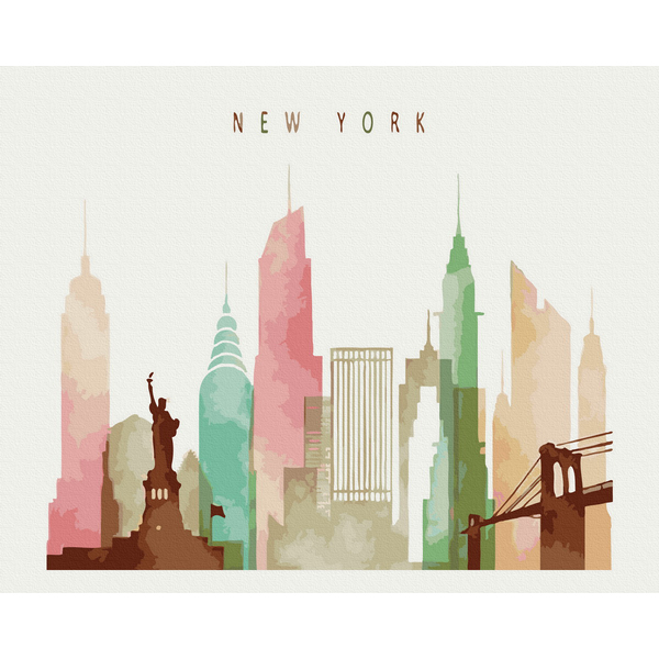 Картина по номерам Города - Листівка з Нью-Йорка