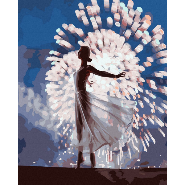 Картина по номерам Люди на картинах - Балерина в сяйві вогнів