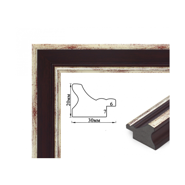 Багетні рами - Багетна рамка (вишня в обрамленні, 3 см) 40х50