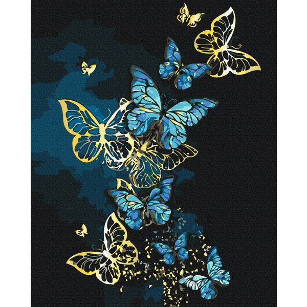 Картина по номерам із золотою фарбою - Нейлонові метелики