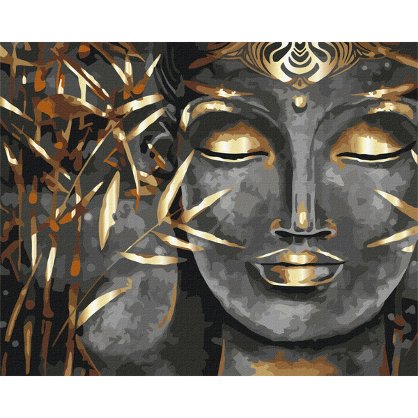 Картина по номерам із золотою фарбою - Будда в золоті