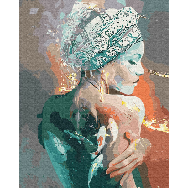 Картина по номерам із золотою фарбою - Символ рибок