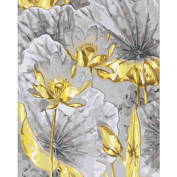 Картина по номерам із золотою фарбою - Золоте цвітіння