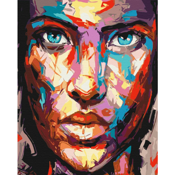 Картина по номерам із золотою фарбою - Портрет в фарбах