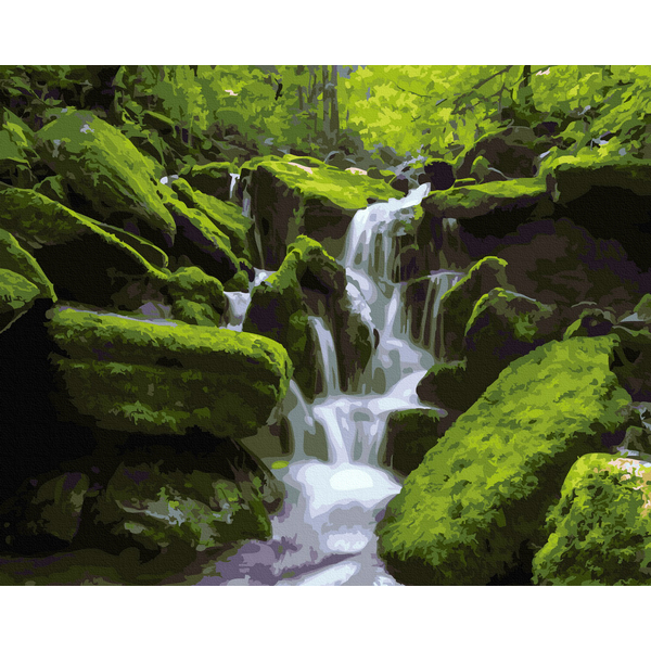 Картина по номерам Природа - Прозорий водоспад