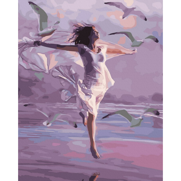 Картина по номерам Люди на картинах - Ластівки в руках