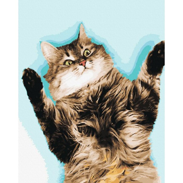 Картина по номерам Тварини, птахи та риби - Котик чекає на обійми
