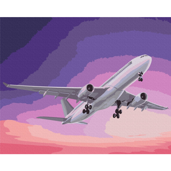 Картина по номерам Кораблі, автомобілі та літаки - Літак в небі