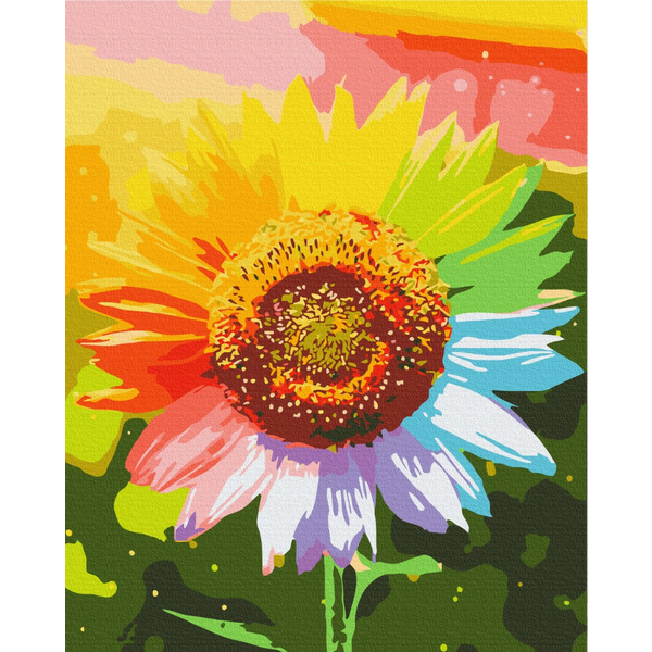 Картина по номерам Квіти - Райдужний соняшник