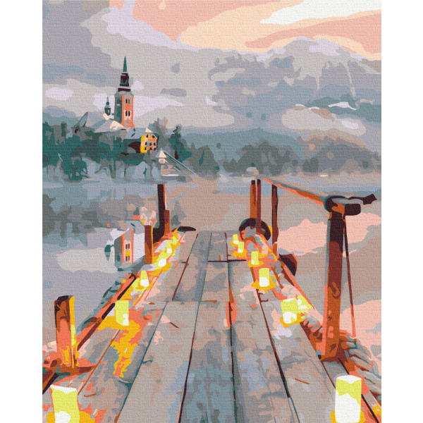 Картина по номерам Пейзажі - Романтика зимового вечора