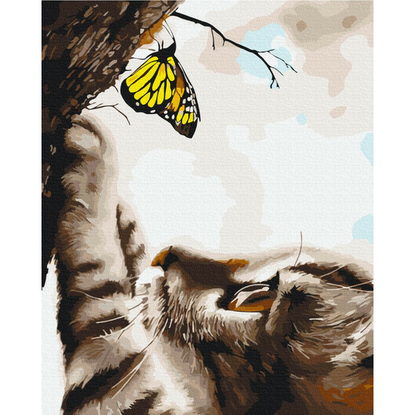 Картина по номерам Абстракції - Гра з метеликом