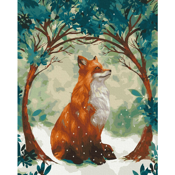 Картина по номерам Абстракції - Лисиця в першому сніжку