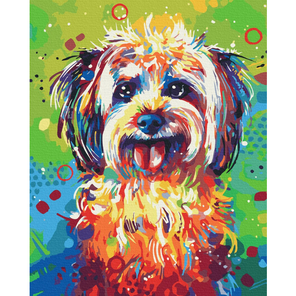 Картина по номерам Абстракції - Яскравий песик