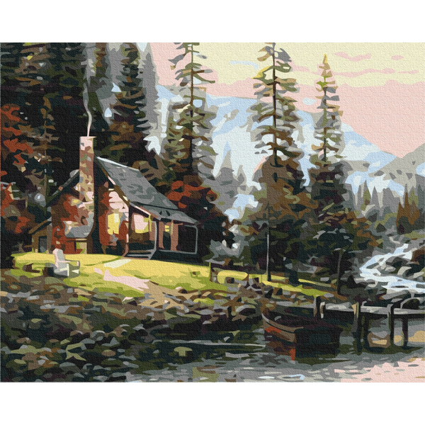 Картина по номерам Абстракції - Хатинка в лісі