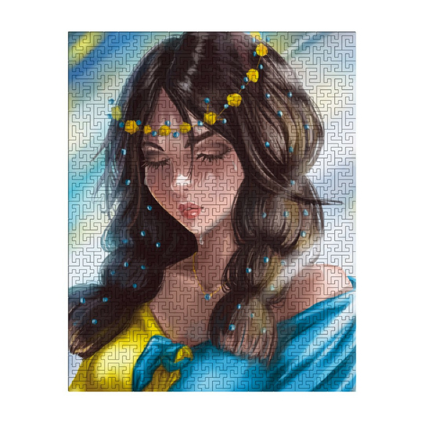 Дерев'яні пазли круглі - Пазл-лабіринт Україночка