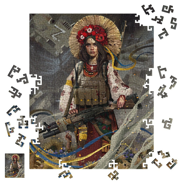 Дерев'яні пазли круглі - Пазл-лабіринт Вільна Україна