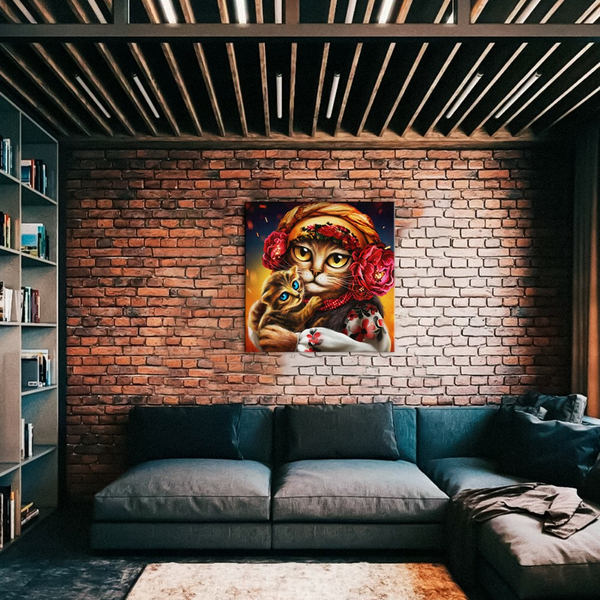 Постер на полотні - Сім'я котиків ©Маріанна Пащук