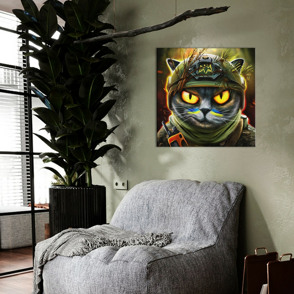 Постер на полотні - Котик розвідник ©Маріанна Пащук