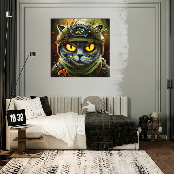 Постер на полотні - Котик розвідник ©Маріанна Пащук