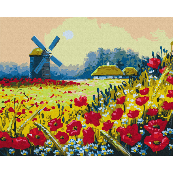 Картина по номерам Українські міста та ландшафти - Маковое поле